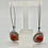 Thumbnail: Vintage Genuine Natural Cognac Baltic Amber Round Shape Drop Earrings