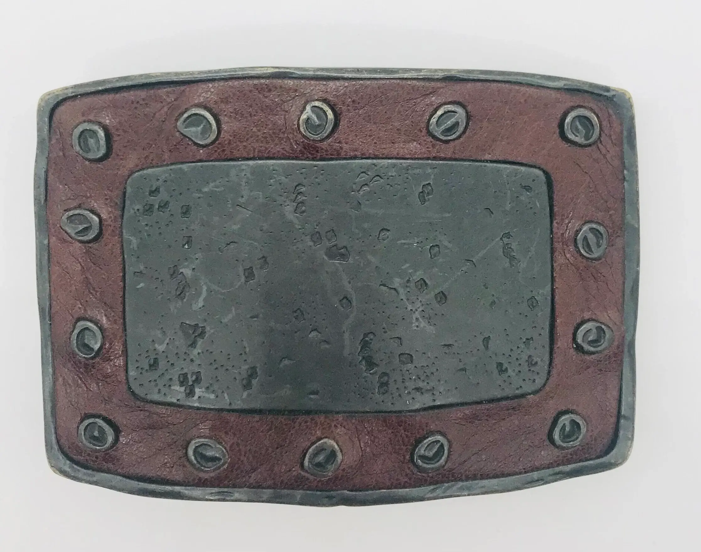 Vintage Leather and Metal Belt Buckle