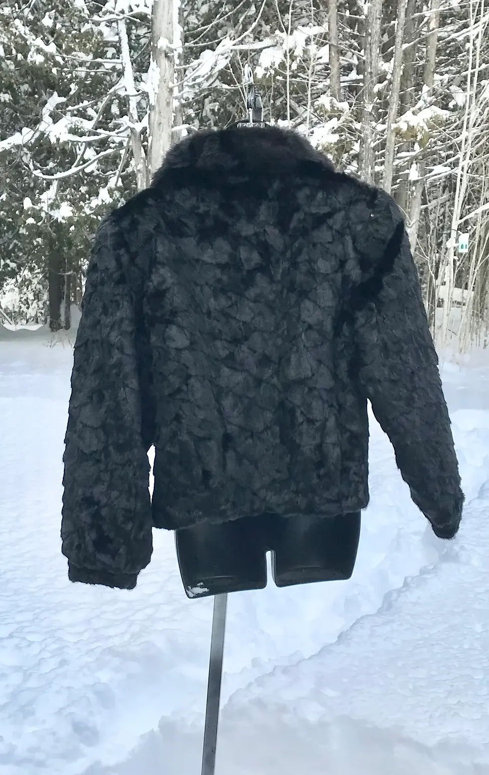 Vintage Black Mink Bomber Fur Jacket, Vintage Fur