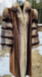 Vintage Deluxe Paul Magder Caramel Mink Fur with Arctic Fox Fur Sleeves Coat