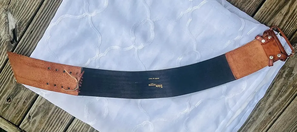 Thumbnail: Vintage Arielle Brown and Black Wide Leather Belt