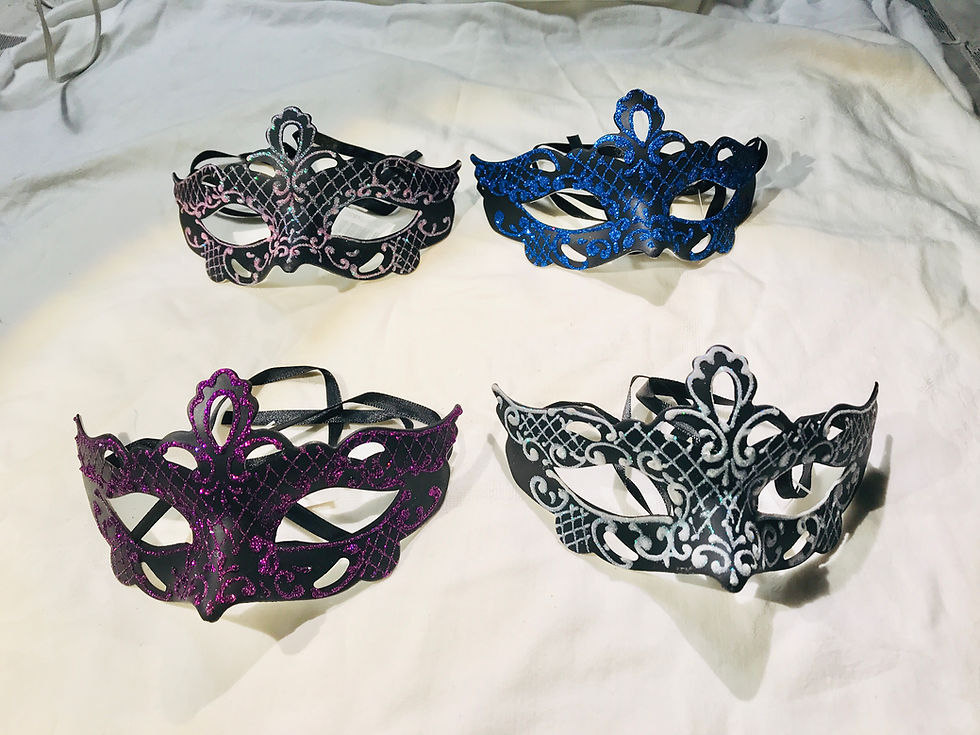 Petite Fancy Black Masquerade Mask in a Variety of Colours