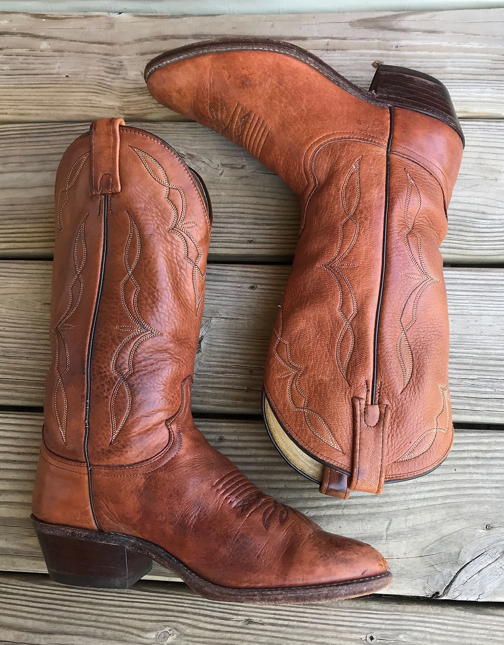 Thumbnail: Vintage Women's Dan Post Brown Western Cowboy Boots Size 9 D