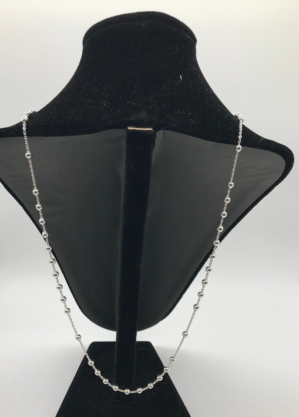 Thumbnail: Silver Rosary Crucifix with Small Silver Beads