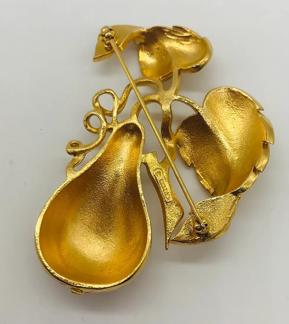 Thumbnail: Vintage Signed Nina Ricci Pear Brooch Pin