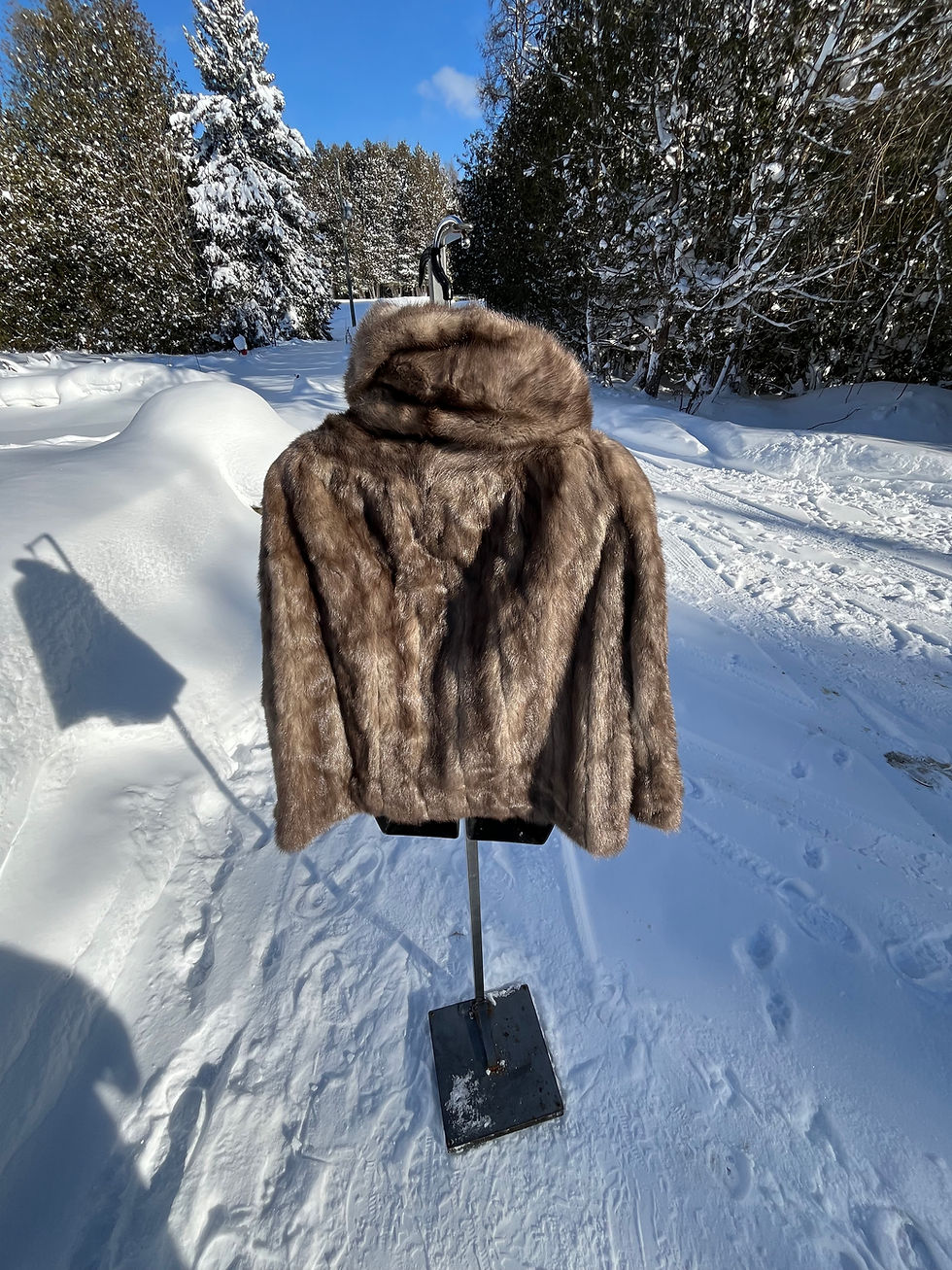 Thumbnail: Vintage Silver Mink Fur Short Cut Jacket, Vintage Fur