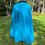 Thumbnail: Handmade Black and Sky Blue Hooded Cape