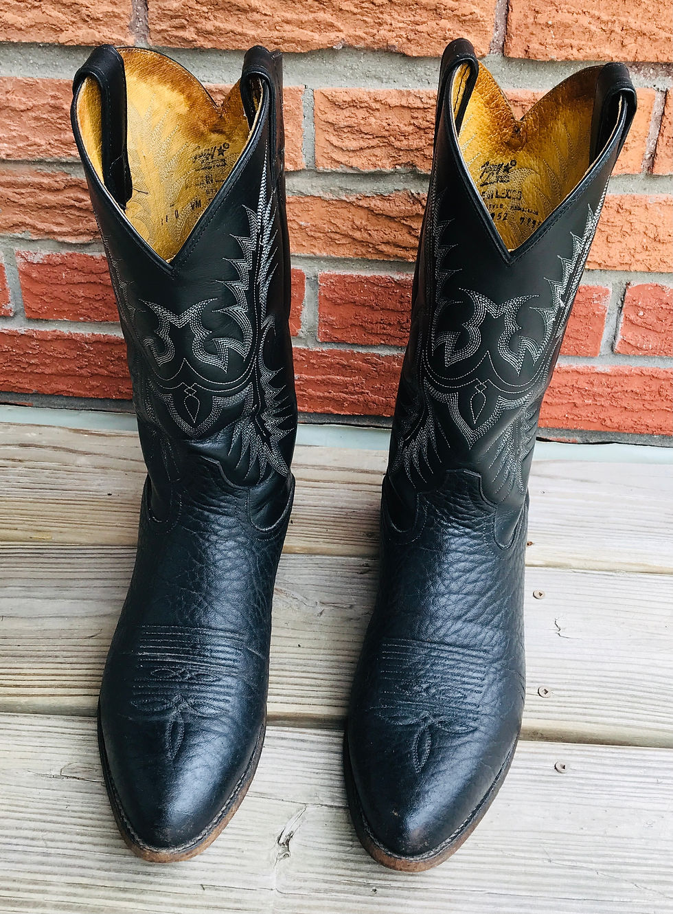 Vintage Black Men’s Tony Lama Western Cowboy Boots Size 11 D