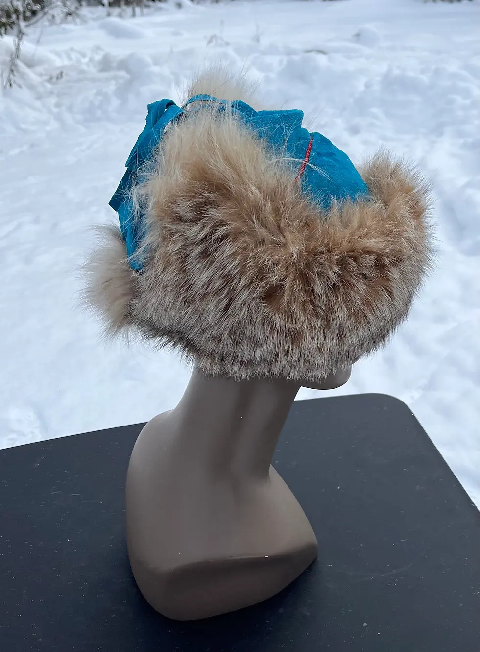 Thumbnail: Vintage Fox Fur and suede Hat