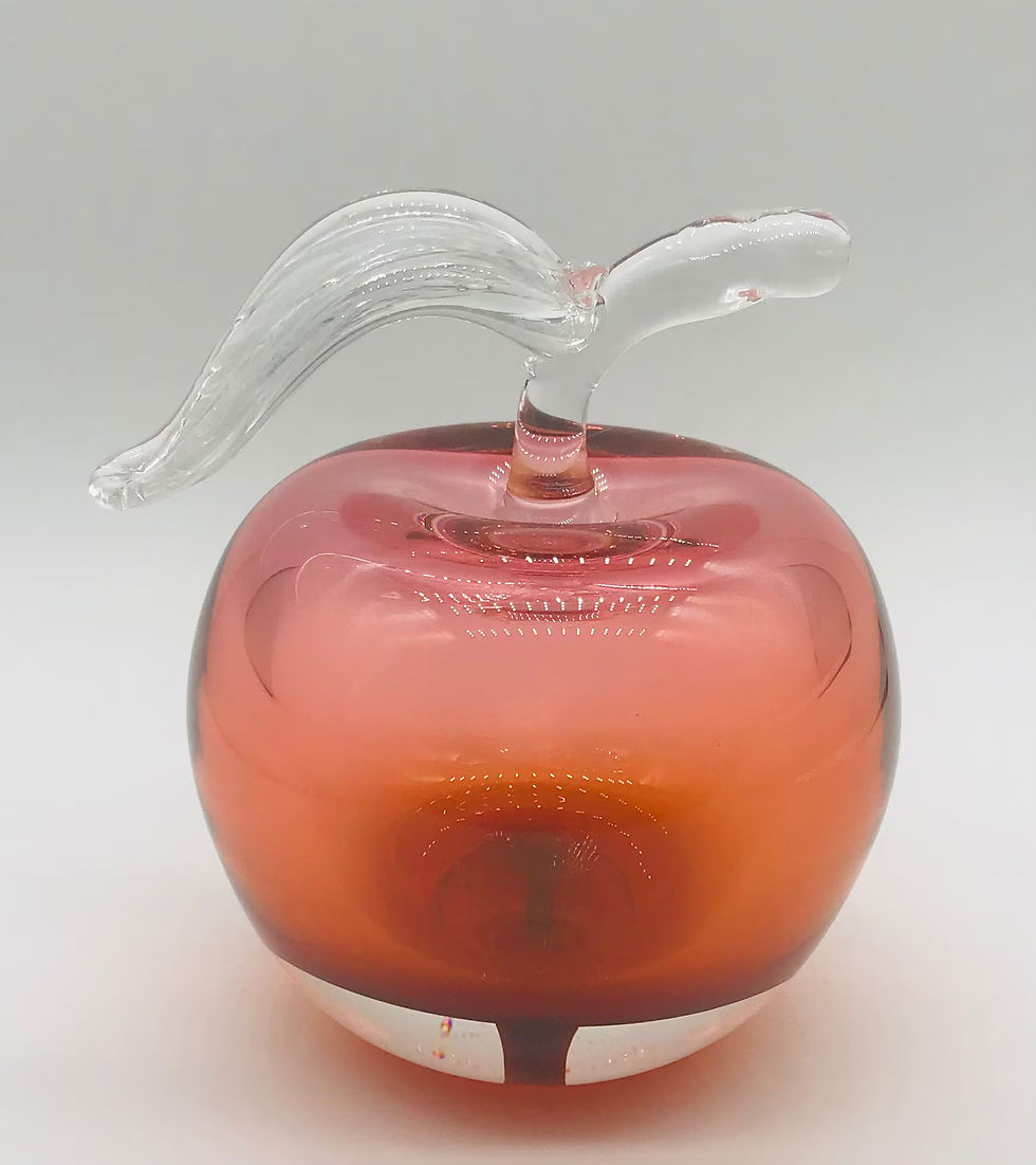 Handmade Mish Vins Glass Design Apple Cognac Paperweight