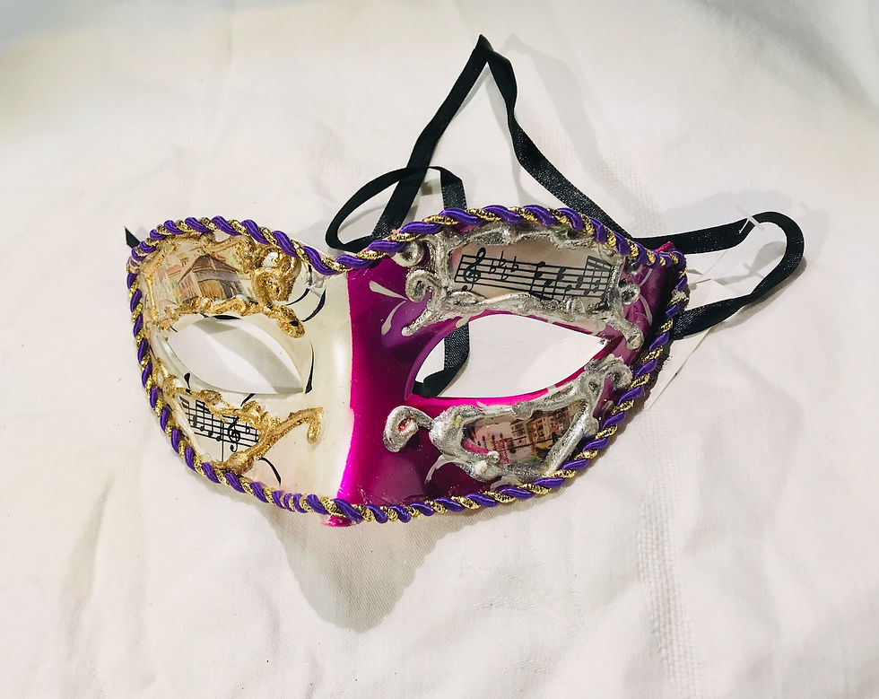 Thumbnail: Venetian Style Two Coloured Music Notes Masquerade Mask in a Variety of Colours