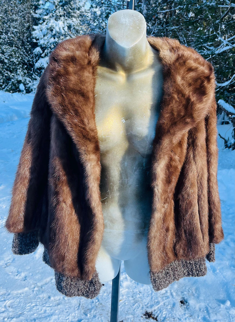 Vintage Short Cut Caramel Mink Jacket, Vintage Fur