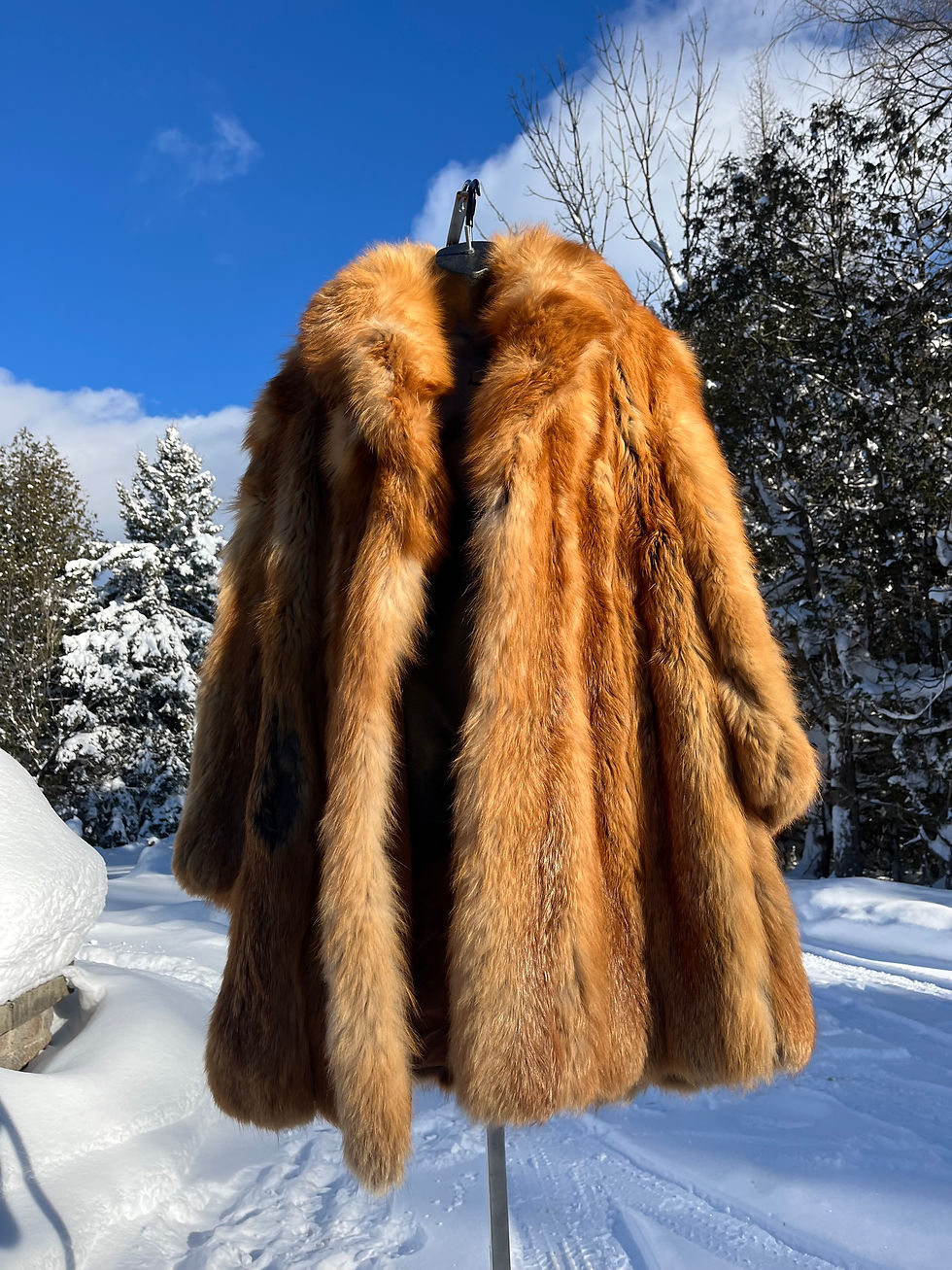 Thumbnail: Vintage Men’s Plus Size Red Fox Fur Coat, Vintage Fur
