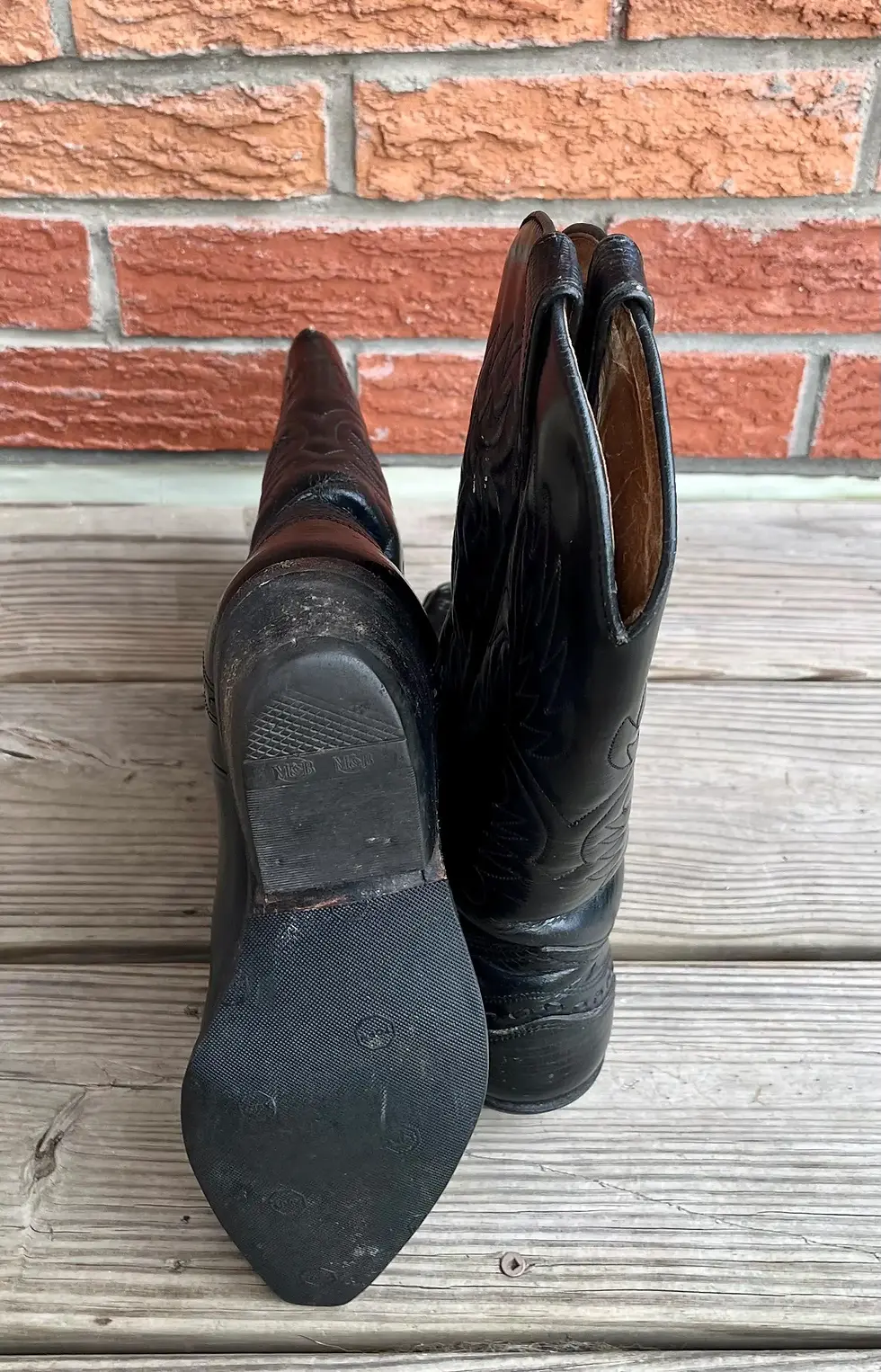 Thumbnail: Vintage Women's Sancho Black Western Cowboy Boots Size 36