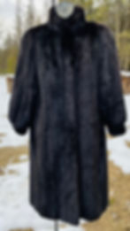 Vintage Luxury Saga Mink Dark Brown Mink Fur Three Quarter Cut Jacket