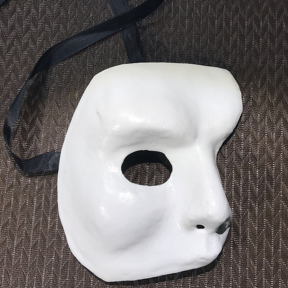 Thumbnail: Simple White Paper Mache Phantom Style Masquerade Mask
