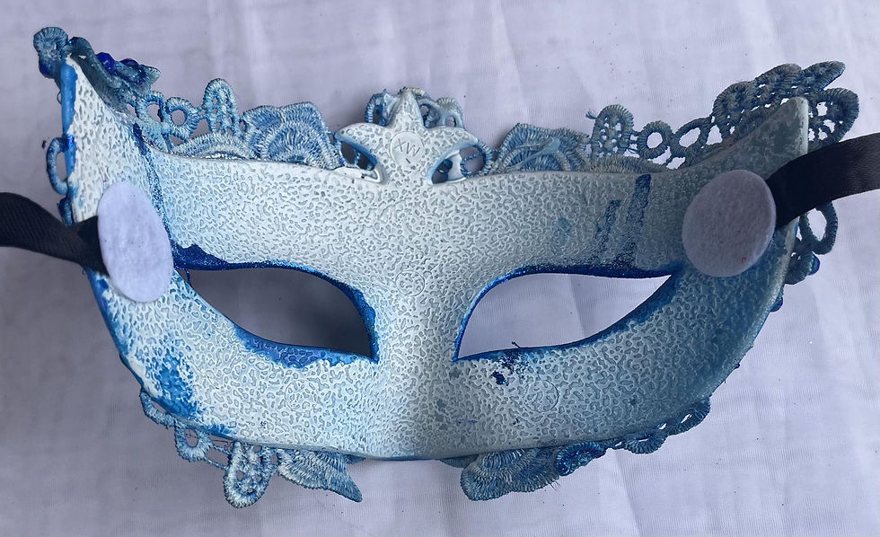 Thumbnail: Fancy Blue Lace and Jewels Masquerade Mask