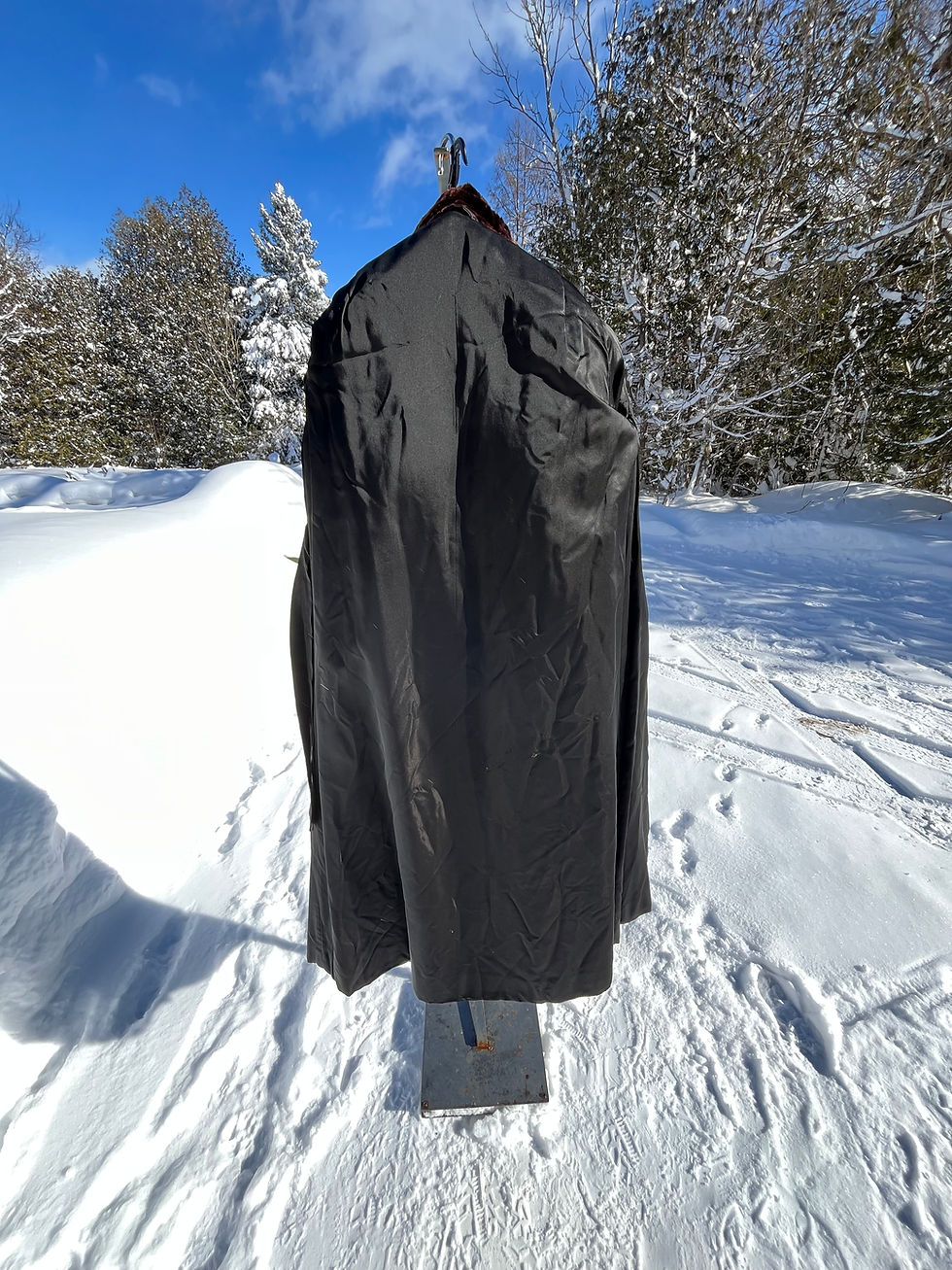 Thumbnail: Vintage Brown Sheared Mink Fur with Brown Fox Sleeves Coat - Size X-Small