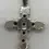 Thumbnail: Gothic Style Silver Cross with Square Shape Garnet Gemstones Pendant