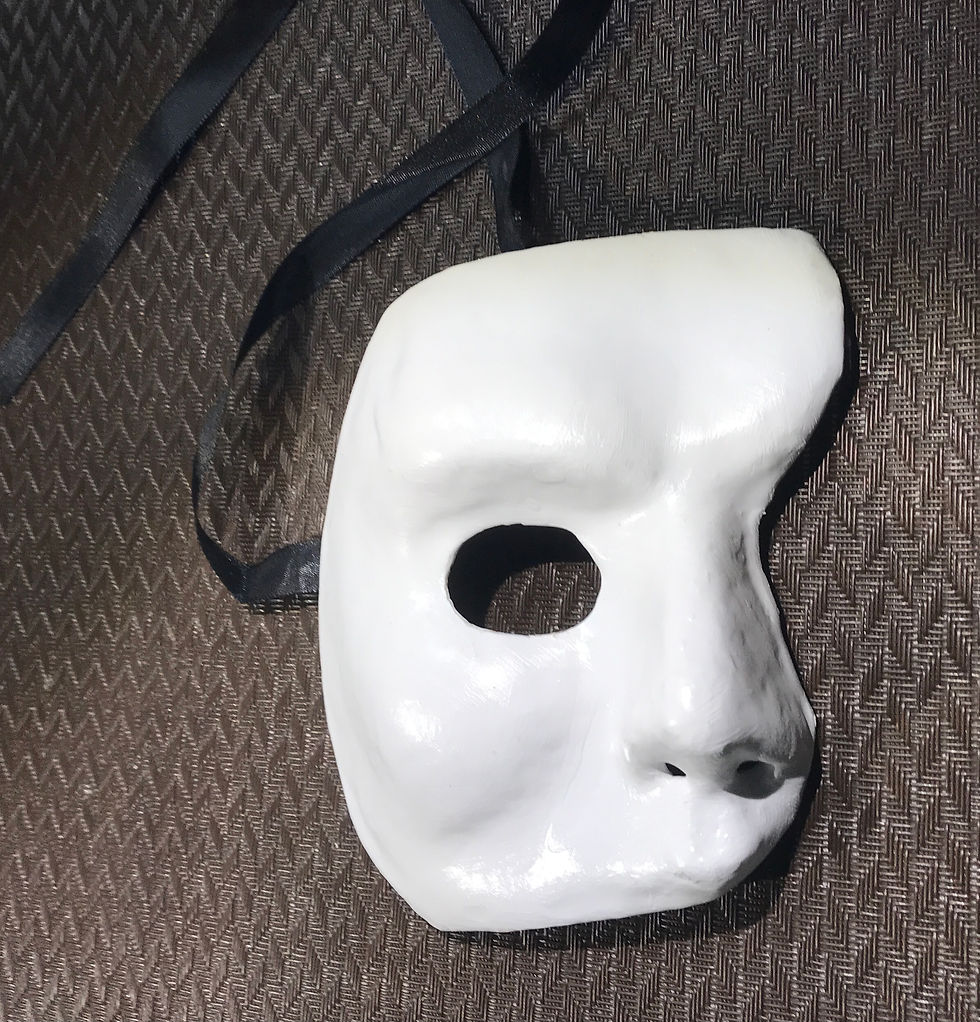 Thumbnail: Simple White Paper Mache Phantom Style Masquerade Mask