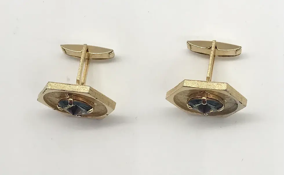 Vintage Cufflinks Topaz Crystal