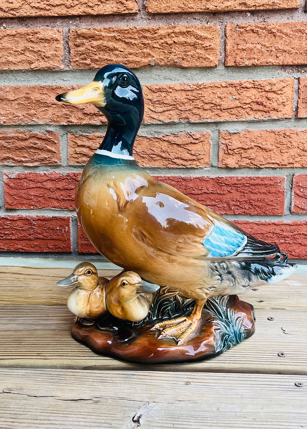 Vintage Large Porcelain Cama Made in Spain Group of Ducks