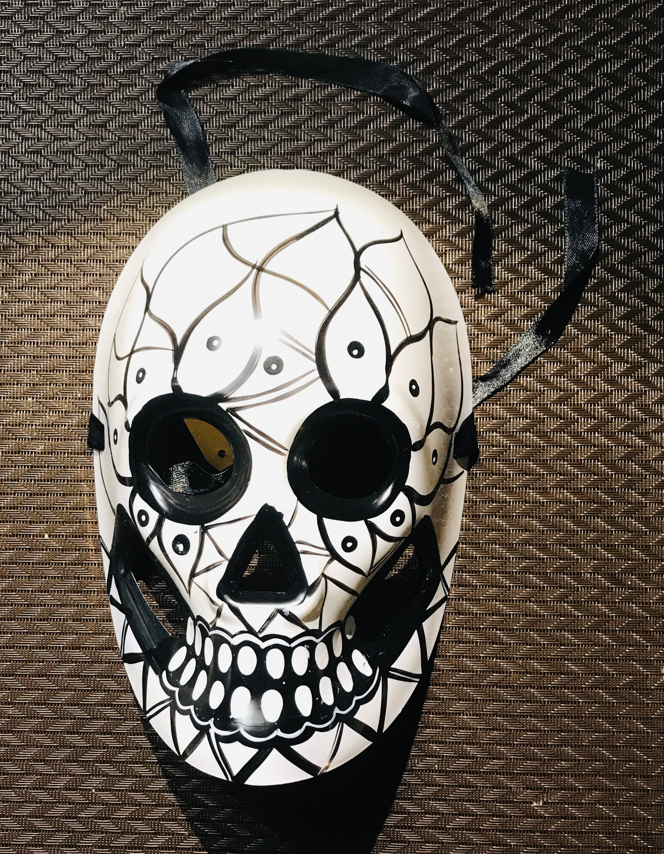 Classic Black and White Day of The Dead Full Face Masquerade Mask