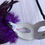 Thumbnail: Purple and Silver Fancy Masquerade Mask with Side Feathers