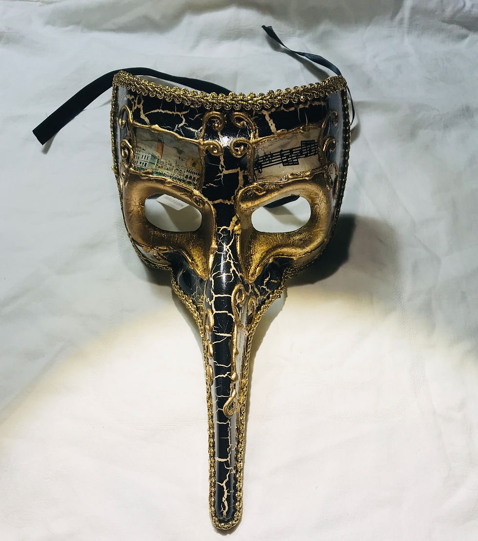 Thumbnail: Venetian Style Roman Zanni Masquerade Mask Straight Cut Edge Variety Colours