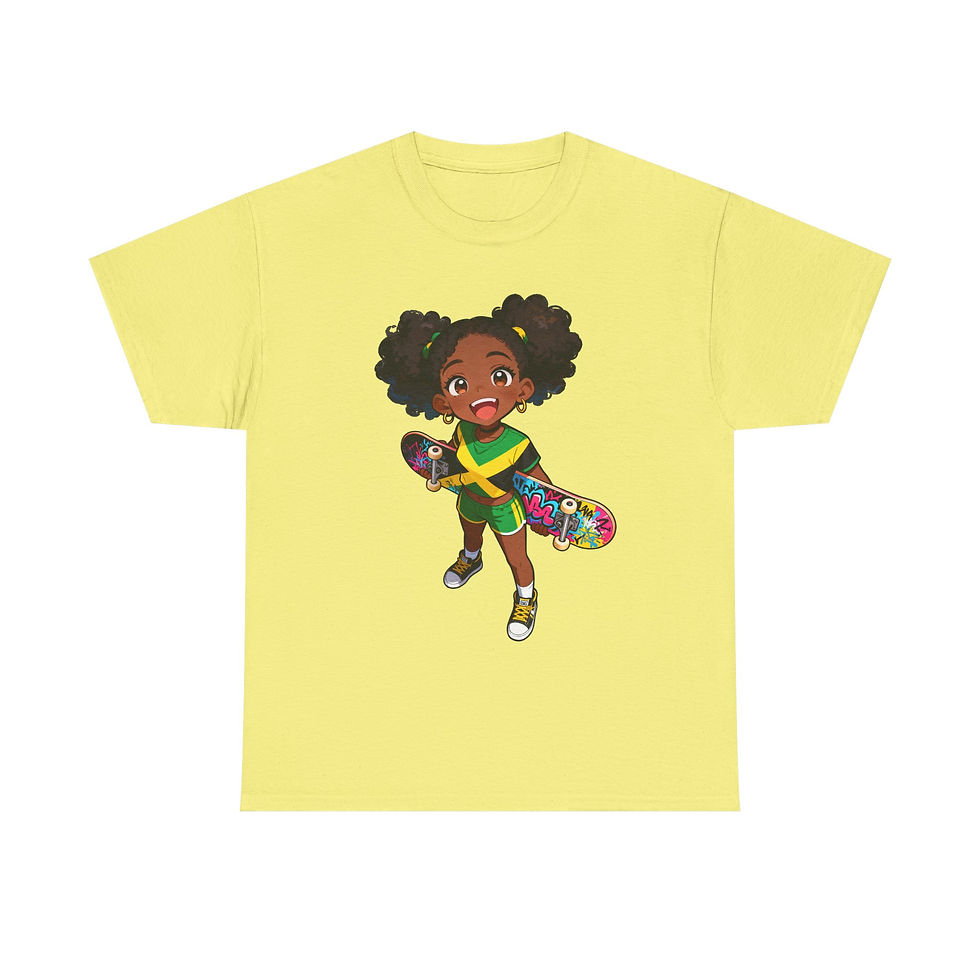 Thumbnail: Jamaican Anime Skater Girl Tee