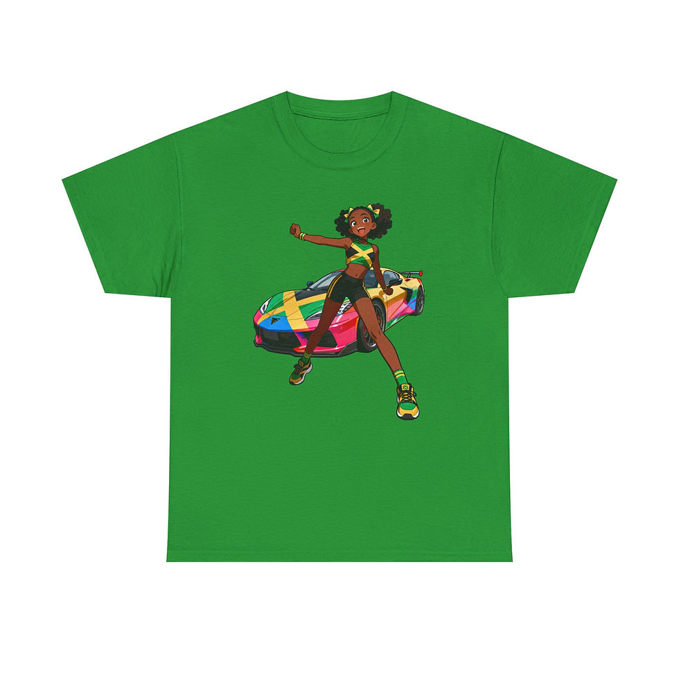 Thumbnail: Jamaican Anime Car Girl Tee