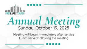 FBC Annual Meeting Scheduled for Oct. 19, 2025