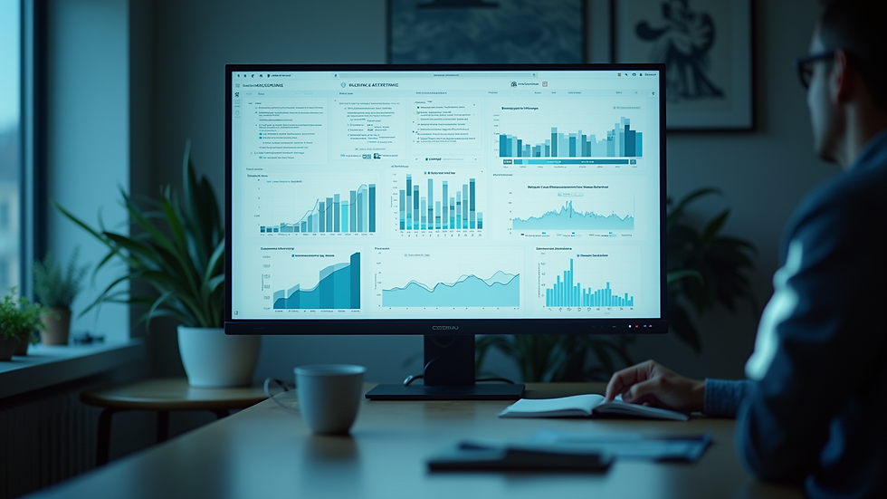 Vue rapprochée d’un écran affichant des graphiques d’analyse digitale