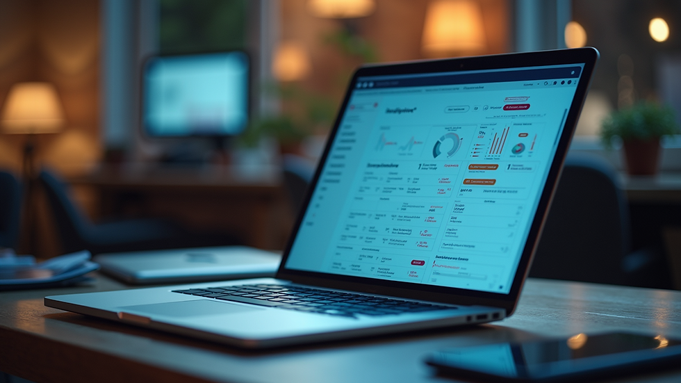 Vue rapprochée d’un ordinateur portable avec un tableau de bord numérique