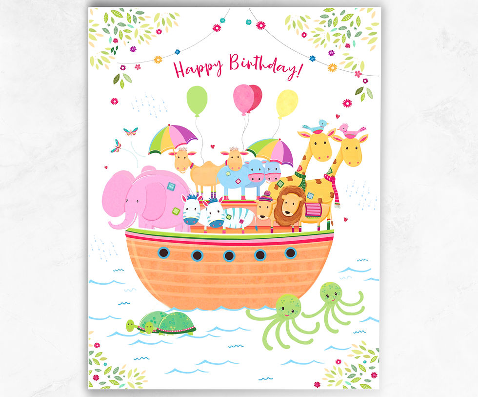 Noah's Ark Birthday Card