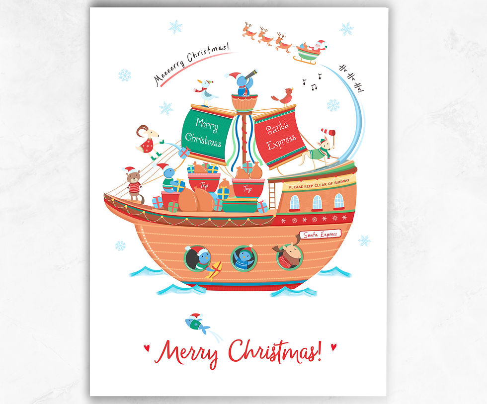 Santa Ship Christmas Card