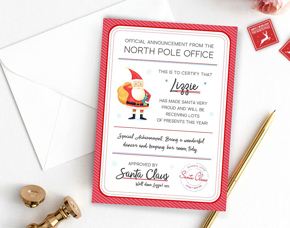 Santa Certificate