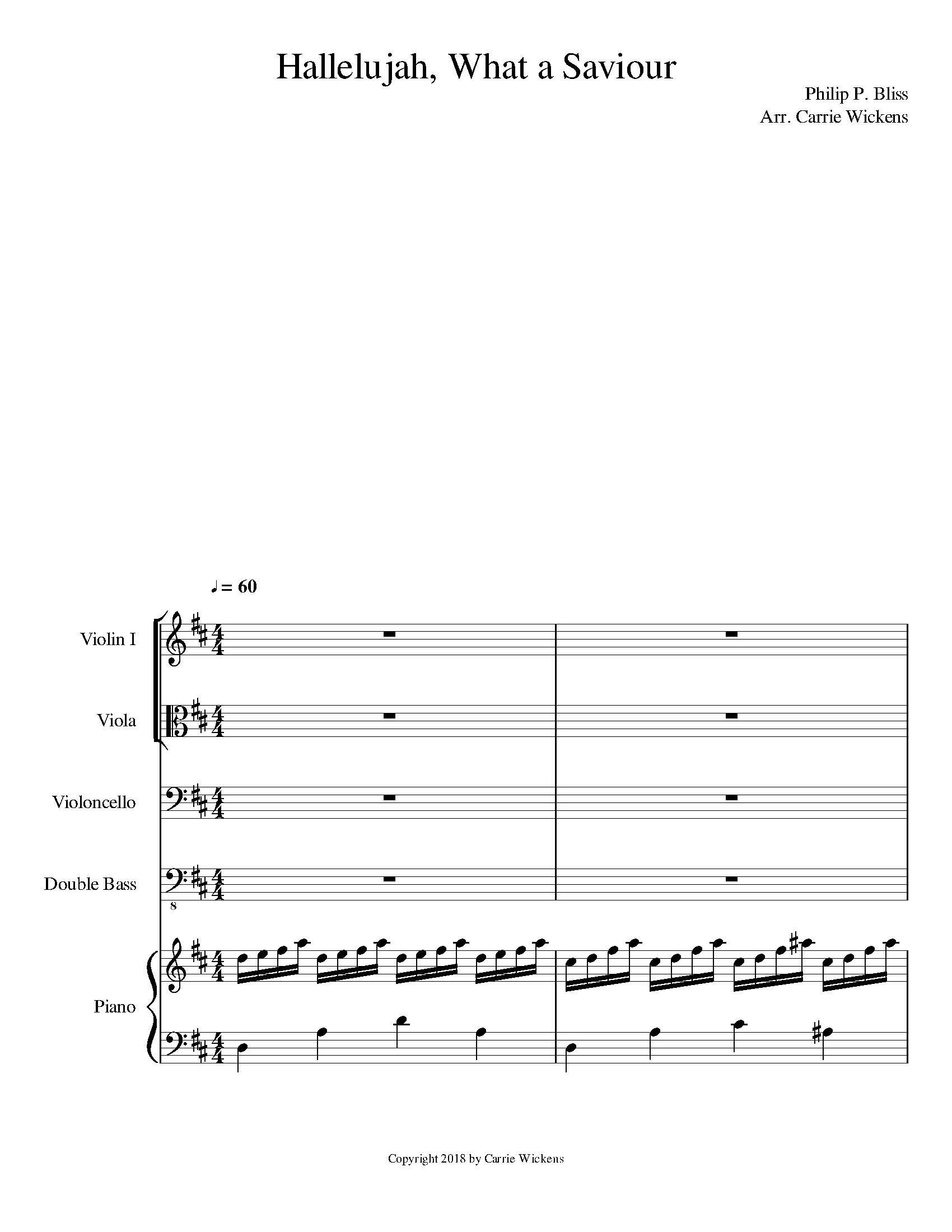 Hallelujah What A Saviour: Piano Quintet