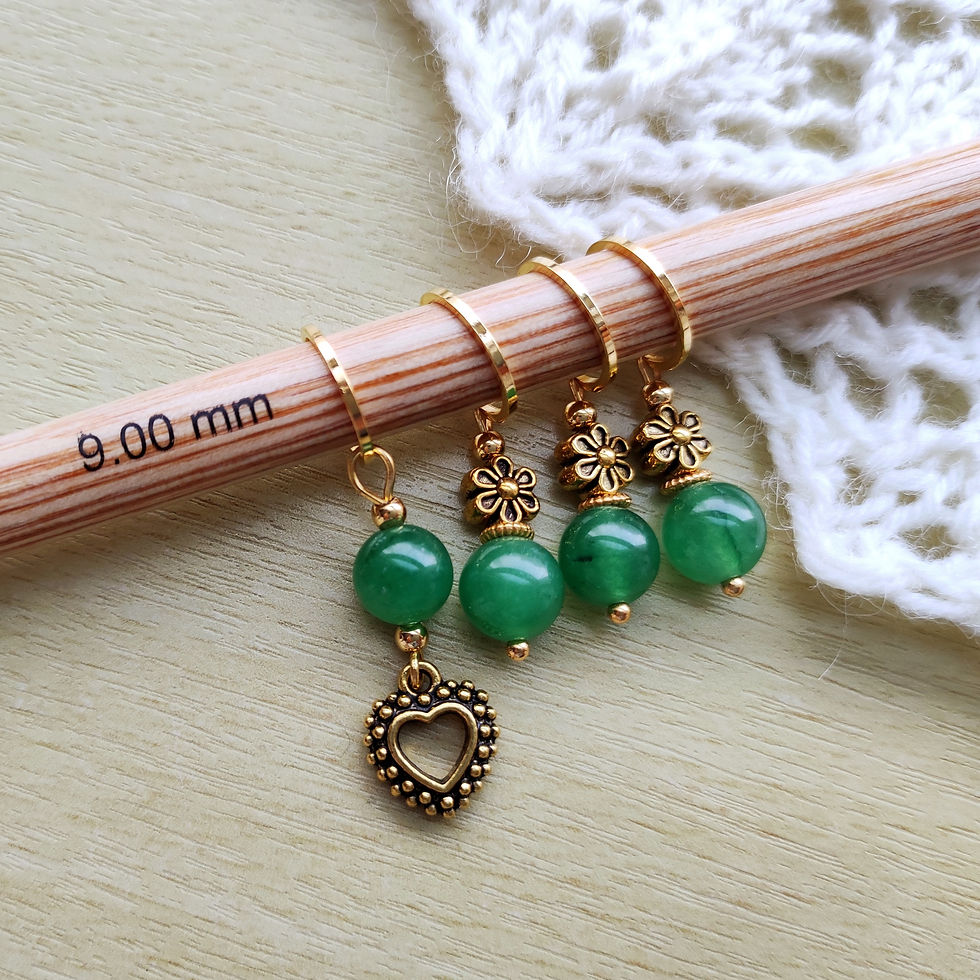 Thumbnail: Knitting Stitch Markers with Aventurine, Set of 4
