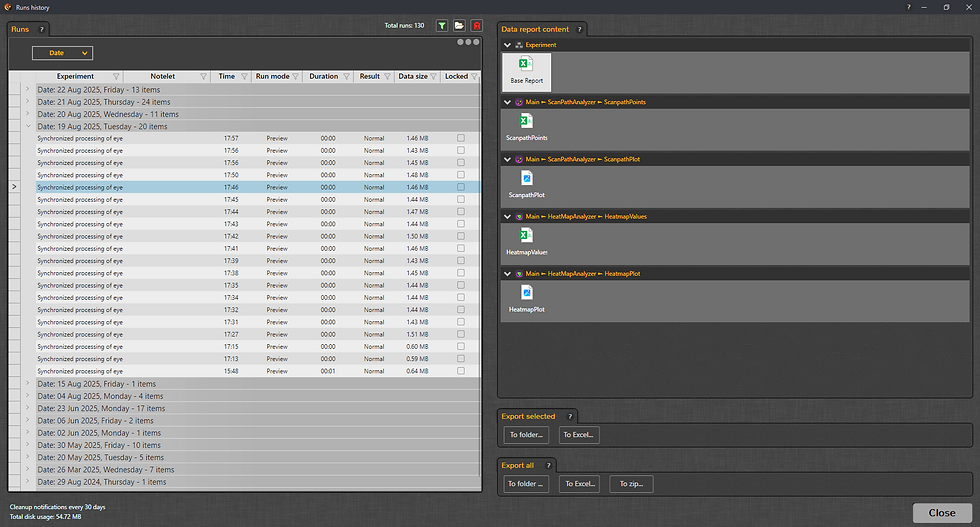 Run History - Never Loose Your Data