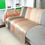 Thumbnail: Ecru Coral Multicoloured striped - Baby alpaca fleece throw blanket