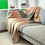 Thumbnail: Ecru Coral Multicoloured striped - Baby alpaca fleece throw blanket