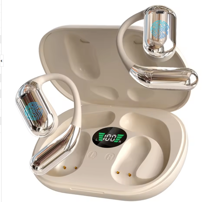 Ear-Mounted Bluetooth Headset with LED Display (One Set)
