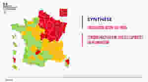 carte des départements confinement Covid19. Indicateurs : circulation virus, tension hospitalière