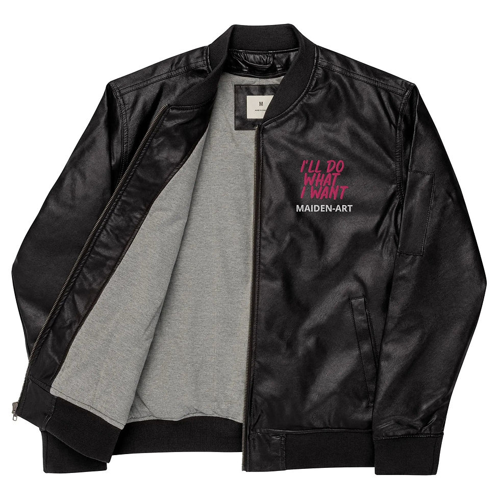 Thumbnail: REBEL GIRL Leather Bomber Jacket