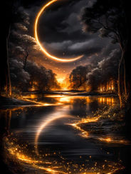 Moonlit River of Eternal Gold