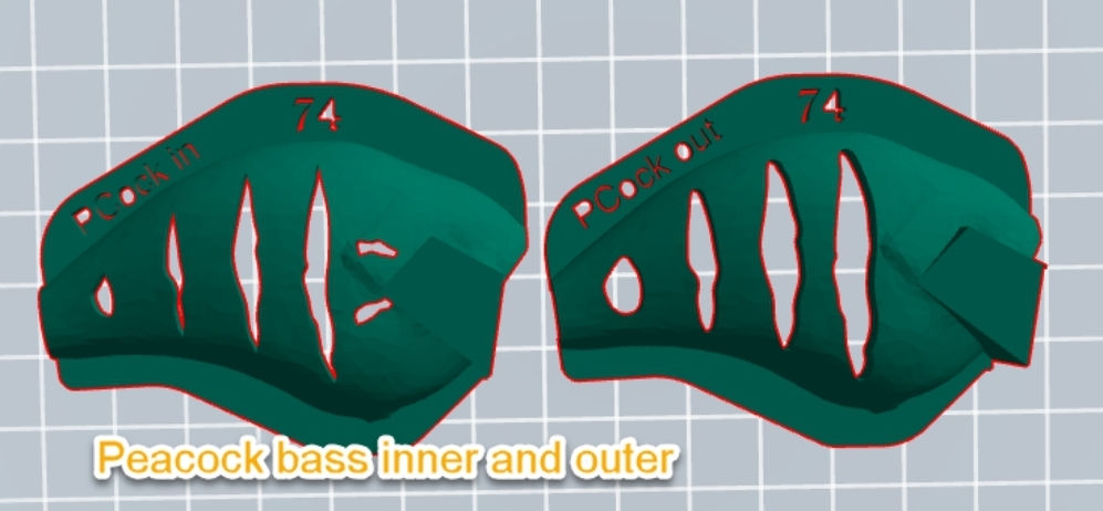 S Crank Peacock Bass stencil