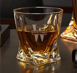 Engraved Twisted 10 oz. Whiskey Glass