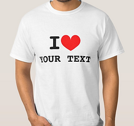 Custom i heart text t shirts | Make your own tee