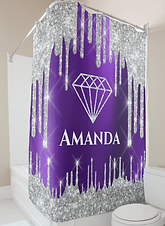 Personalizable Diamond Shower Curtain